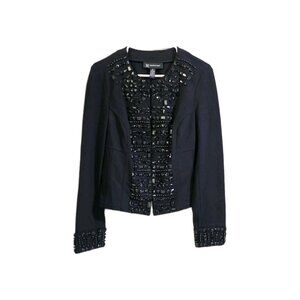 INC International Concepts Black Lux Beaded Medium Formal Jacket See Details